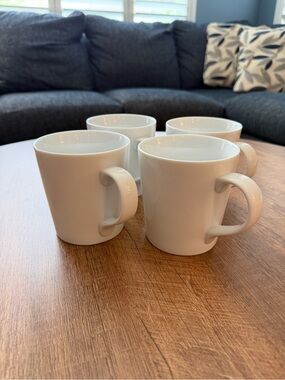 Crate&Barrel White Ceramic Mugs - Set of 4